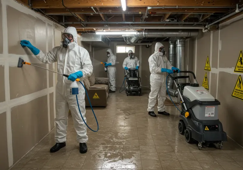 Basement Moisture Removal and Structural Drying process in Keokuk, IA